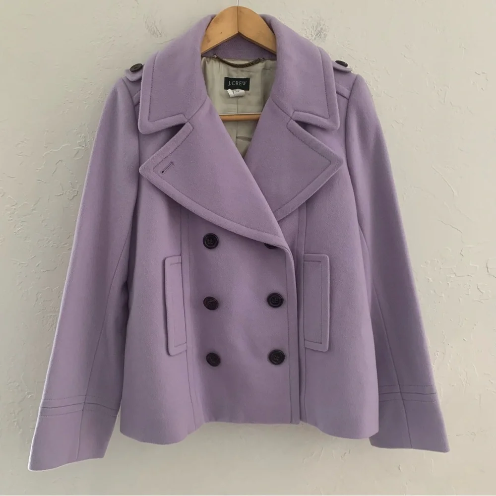 J. Crew Lilac Double-Breasted Pea Coat - Picture 2 of 12